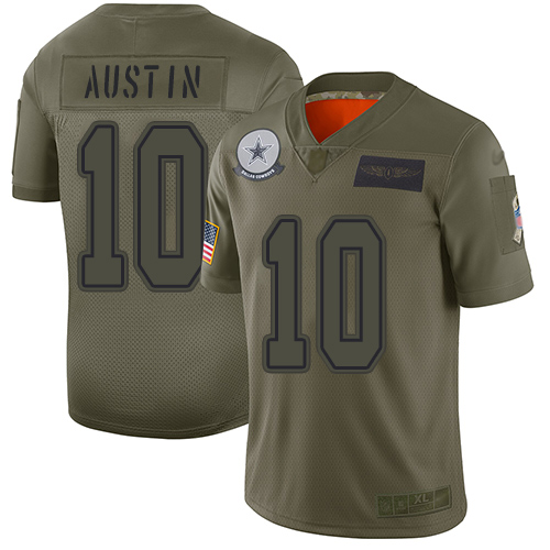 Men Dallas Cowboys Limited Camo Tavon Austin #10 2019 Salute to Service NFL Jersey